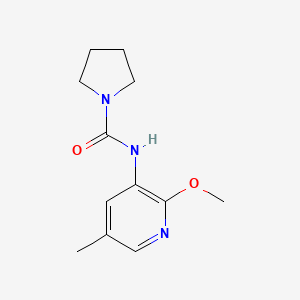 molecular formula C12H17N3O2 B7585462 N-(2-methoxy-5-methylpyridin-3-yl)pyrrolidine-1-carboxamide 