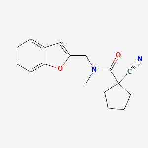 molecular formula C17H18N2O2 B7585481 N-(1-benzofuran-2-ylmethyl)-1-cyano-N-methylcyclopentane-1-carboxamide 