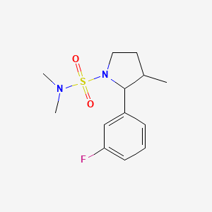 molecular formula C13H19FN2O2S B7585485 2-(3-fluorophenyl)-N,N,3-trimethylpyrrolidine-1-sulfonamide 