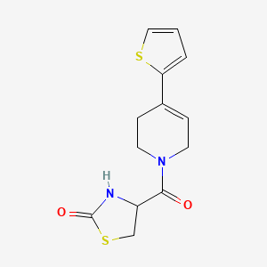 molecular formula C13H14N2O2S2 B7585500 4-(4-thiophen-2-yl-3,6-dihydro-2H-pyridine-1-carbonyl)-1,3-thiazolidin-2-one 