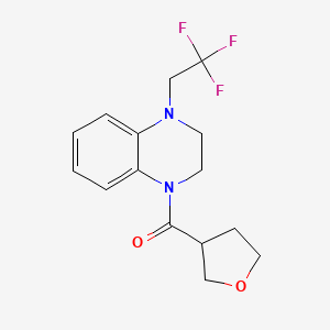 molecular formula C15H17F3N2O2 B7585513 Oxolan-3-yl-[4-(2,2,2-trifluoroethyl)-2,3-dihydroquinoxalin-1-yl]methanone 