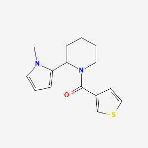 molecular formula C15H18N2OS B7585535 [2-(1-Methylpyrrol-2-yl)piperidin-1-yl]-thiophen-3-ylmethanone 