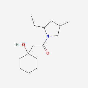 molecular formula C15H27NO2 B7585539 1-(2-Ethyl-4-methylpyrrolidin-1-yl)-2-(1-hydroxycyclohexyl)ethanone 