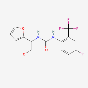 molecular formula C15H14F4N2O3 B7585547 1-[4-Fluoro-2-(trifluoromethyl)phenyl]-3-[1-(furan-2-yl)-2-methoxyethyl]urea 
