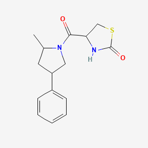 molecular formula C15H18N2O2S B7585570 4-(2-Methyl-4-phenylpyrrolidine-1-carbonyl)-1,3-thiazolidin-2-one 
