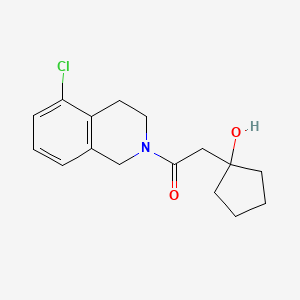 molecular formula C16H20ClNO2 B7585600 1-(5-chloro-3,4-dihydro-1H-isoquinolin-2-yl)-2-(1-hydroxycyclopentyl)ethanone 