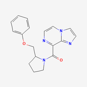 molecular formula C18H18N4O2 B7585608 Imidazo[1,2-a]pyrazin-8-yl-[2-(phenoxymethyl)pyrrolidin-1-yl]methanone 
