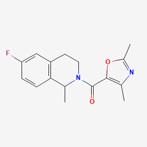 molecular formula C16H17FN2O2 B7585615 (2,4-dimethyl-1,3-oxazol-5-yl)-(6-fluoro-1-methyl-3,4-dihydro-1H-isoquinolin-2-yl)methanone 