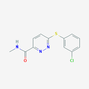 molecular formula C12H10ClN3OS B7585620 6-(3-chlorophenyl)sulfanyl-N-methylpyridazine-3-carboxamide 