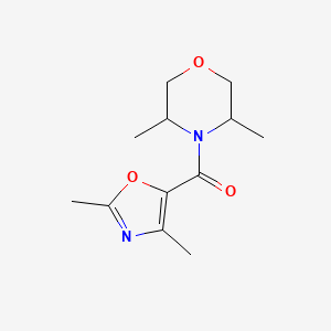 molecular formula C12H18N2O3 B7585639 (3,5-Dimethylmorpholin-4-yl)-(2,4-dimethyl-1,3-oxazol-5-yl)methanone 
