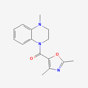 molecular formula C15H17N3O2 B7585641 (2,4-Dimethyl-1,3-oxazol-5-yl)-(4-methyl-2,3-dihydroquinoxalin-1-yl)methanone 