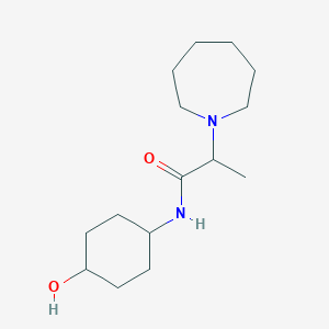 molecular formula C15H28N2O2 B7585656 2-(azepan-1-yl)-N-(4-hydroxycyclohexyl)propanamide 