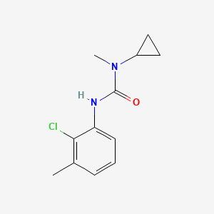 molecular formula C12H15ClN2O B7585678 3-(2-Chloro-3-methylphenyl)-1-cyclopropyl-1-methylurea 