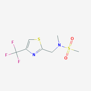 molecular formula C7H9F3N2O2S2 B7585683 N-methyl-N-[[4-(trifluoromethyl)-1,3-thiazol-2-yl]methyl]methanesulfonamide 