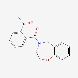 molecular formula C18H17NO3 B7585703 1-[2-(3,5-dihydro-2H-1,4-benzoxazepine-4-carbonyl)phenyl]ethanone 