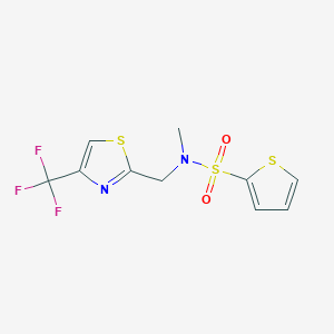 molecular formula C10H9F3N2O2S3 B7585705 N-methyl-N-[[4-(trifluoromethyl)-1,3-thiazol-2-yl]methyl]thiophene-2-sulfonamide 