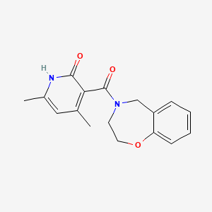 molecular formula C17H18N2O3 B7585706 3-(3,5-dihydro-2H-1,4-benzoxazepine-4-carbonyl)-4,6-dimethyl-1H-pyridin-2-one 