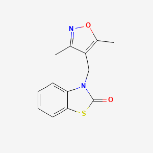 molecular formula C13H12N2O2S B7585750 3-[(3,5-Dimethyl-1,2-oxazol-4-yl)methyl]-1,3-benzothiazol-2-one 