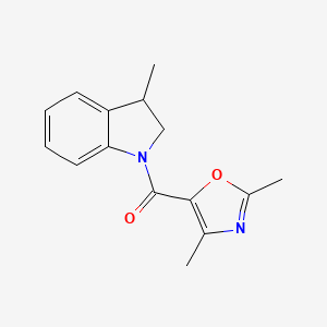molecular formula C15H16N2O2 B7585758 (2,4-Dimethyl-1,3-oxazol-5-yl)-(3-methyl-2,3-dihydroindol-1-yl)methanone 