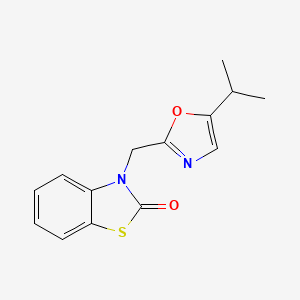 molecular formula C14H14N2O2S B7585765 3-[(5-Propan-2-yl-1,3-oxazol-2-yl)methyl]-1,3-benzothiazol-2-one 