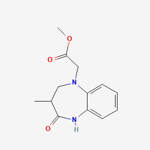 molecular formula C13H16N2O3 B7585766 methyl 2-(3-methyl-2-oxo-3,4-dihydro-1H-1,5-benzodiazepin-5-yl)acetate 