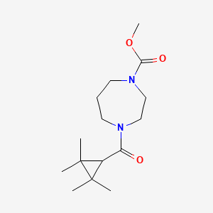 molecular formula C15H26N2O3 B7585780 Methyl 4-(2,2,3,3-tetramethylcyclopropanecarbonyl)-1,4-diazepane-1-carboxylate 