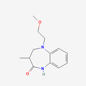 molecular formula C13H18N2O2 B7585792 5-(2-methoxyethyl)-3-methyl-3,4-dihydro-1H-1,5-benzodiazepin-2-one 