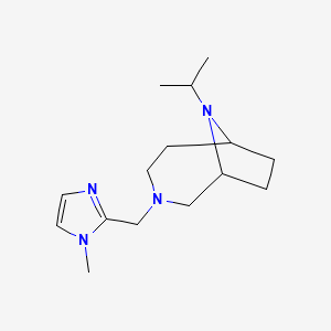 molecular formula C15H26N4 B7585809 3-[(1-Methylimidazol-2-yl)methyl]-9-propan-2-yl-3,9-diazabicyclo[4.2.1]nonane 