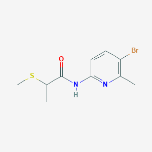 molecular formula C10H13BrN2OS B7585811 N-(5-bromo-6-methylpyridin-2-yl)-2-methylsulfanylpropanamide 