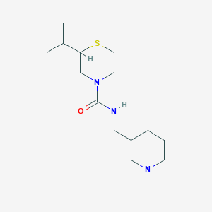molecular formula C15H29N3OS B7585829 N-[(1-methylpiperidin-3-yl)methyl]-2-propan-2-ylthiomorpholine-4-carboxamide 