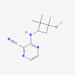 molecular formula C13H18N4O B7585834 3-[(3-Methoxy-2,2,3-trimethylcyclobutyl)amino]pyrazine-2-carbonitrile 