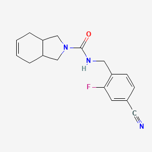 molecular formula C17H18FN3O B7585845 N-[(4-cyano-2-fluorophenyl)methyl]-1,3,3a,4,7,7a-hexahydroisoindole-2-carboxamide 