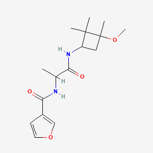 molecular formula C16H24N2O4 B7585856 N-[1-[(3-methoxy-2,2,3-trimethylcyclobutyl)amino]-1-oxopropan-2-yl]furan-3-carboxamide 