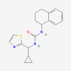 molecular formula C18H21N3OS B7585880 1-[Cyclopropyl(1,3-thiazol-2-yl)methyl]-3-(1,2,3,4-tetrahydronaphthalen-1-yl)urea 