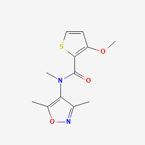 molecular formula C12H14N2O3S B7585886 N-(3,5-dimethyl-1,2-oxazol-4-yl)-3-methoxy-N-methylthiophene-2-carboxamide 