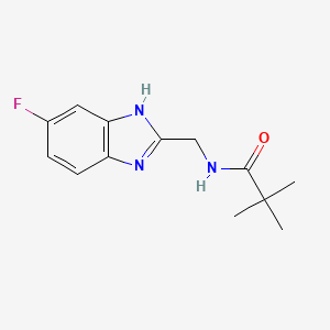 molecular formula C13H16FN3O B7585895 N-[(6-fluoro-1H-benzimidazol-2-yl)methyl]-2,2-dimethylpropanamide 