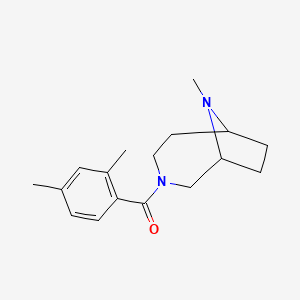 molecular formula C17H24N2O B7585935 (2,4-Dimethylphenyl)-(9-methyl-3,9-diazabicyclo[4.2.1]nonan-3-yl)methanone 