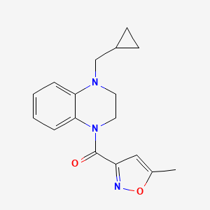 molecular formula C17H19N3O2 B7585961 [4-(Cyclopropylmethyl)-2,3-dihydroquinoxalin-1-yl]-(5-methyl-1,2-oxazol-3-yl)methanone 