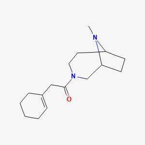 molecular formula C16H26N2O B7585970 2-(Cyclohexen-1-yl)-1-(9-methyl-3,9-diazabicyclo[4.2.1]nonan-3-yl)ethanone 