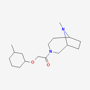 molecular formula C17H30N2O2 B7585971 2-(3-Methylcyclohexyl)oxy-1-(9-methyl-3,9-diazabicyclo[4.2.1]nonan-3-yl)ethanone 