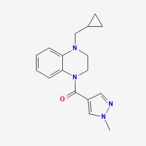 molecular formula C17H20N4O B7585973 [4-(Cyclopropylmethyl)-2,3-dihydroquinoxalin-1-yl]-(1-methylpyrazol-4-yl)methanone 