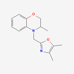 molecular formula C15H18N2O2 B7585983 4-[(4,5-Dimethyl-1,3-oxazol-2-yl)methyl]-3-methyl-2,3-dihydro-1,4-benzoxazine 