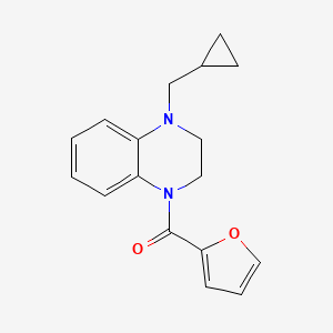 molecular formula C17H18N2O2 B7585984 [4-(Cyclopropylmethyl)-2,3-dihydroquinoxalin-1-yl]-(furan-2-yl)methanone 