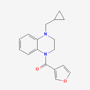 molecular formula C17H18N2O2 B7585990 [4-(Cyclopropylmethyl)-2,3-dihydroquinoxalin-1-yl]-(furan-3-yl)methanone 