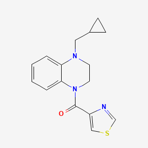 molecular formula C16H17N3OS B7586002 [4-(Cyclopropylmethyl)-2,3-dihydroquinoxalin-1-yl]-(1,3-thiazol-4-yl)methanone 