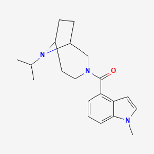 molecular formula C20H27N3O B7586028 (1-Methylindol-4-yl)-(9-propan-2-yl-3,9-diazabicyclo[4.2.1]nonan-3-yl)methanone 