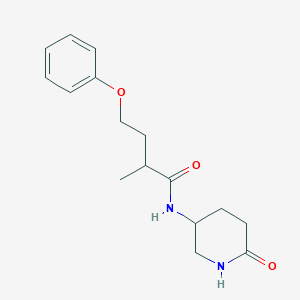molecular formula C16H22N2O3 B7586061 2-methyl-N-(6-oxopiperidin-3-yl)-4-phenoxybutanamide 