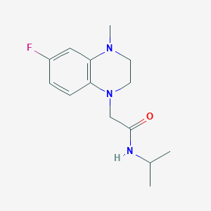 molecular formula C14H20FN3O B7586077 2-(6-fluoro-4-methyl-2,3-dihydroquinoxalin-1-yl)-N-propan-2-ylacetamide 