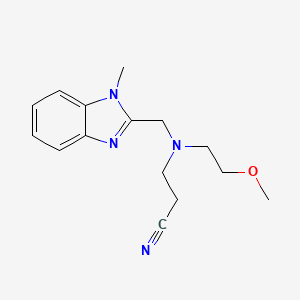 molecular formula C15H20N4O B7586096 3-[2-Methoxyethyl-[(1-methylbenzimidazol-2-yl)methyl]amino]propanenitrile 