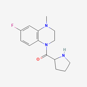 molecular formula C14H18FN3O B7586131 (6-Fluoro-4-methyl-2,3-dihydroquinoxalin-1-yl)-pyrrolidin-2-ylmethanone 